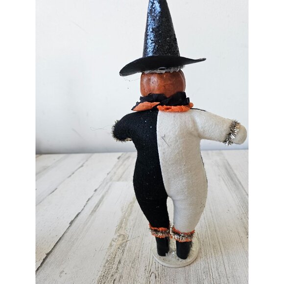 Bethany lowe pumpkin witch trick or treat statue RARE figurine plush shabby chic - Picture 5 of 9